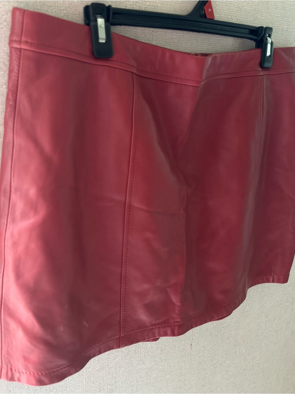 Women's Red Gianni Bini Leather A-Line Skirt